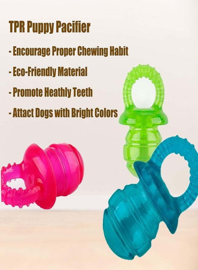 AYNEFY 5 pcs Pet Dog Chewing Toy, Dog Pacifier Chew Toys Pet Puppy Molar Chewing Training Toys Pacifier Shaped Pet Dogs Teether Teething Sounding Interactive Chew Toy (Green) - Image 5