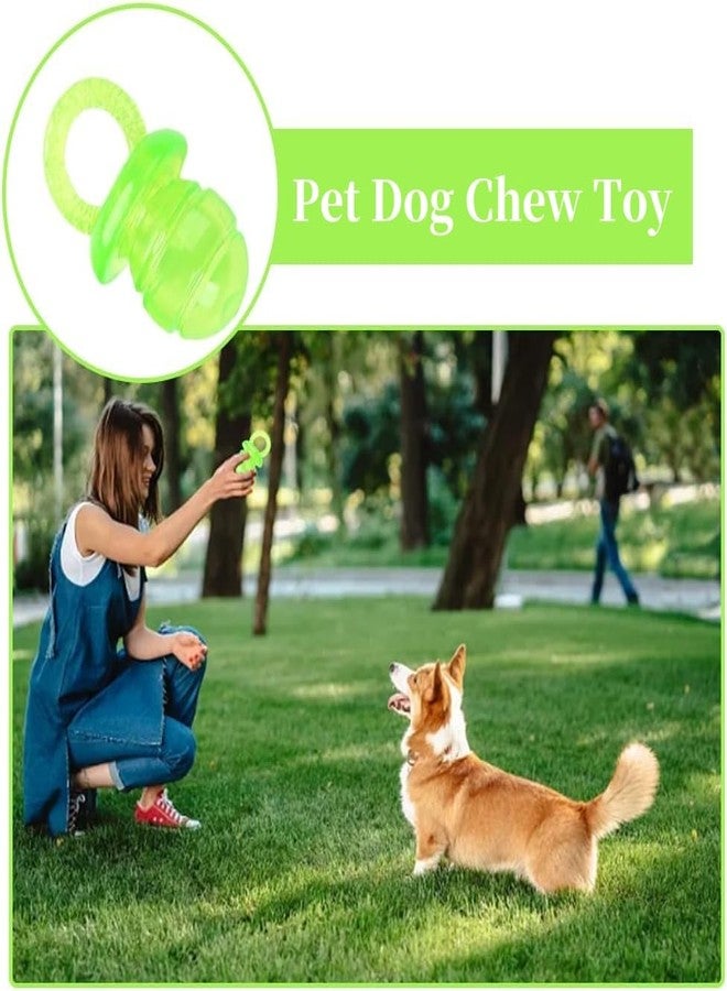 AYNEFY 5 pcs Pet Dog Chewing Toy, Dog Pacifier Chew Toys Pet Puppy Molar Chewing Training Toys Pacifier Shaped Pet Dogs Teether Teething Sounding Interactive Chew Toy (Green) - Image 4