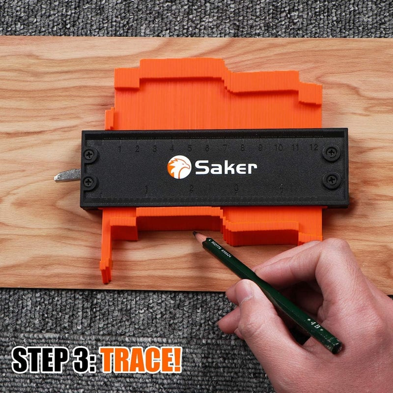 Saker أداة قياس الشكل (5 بوصة قفل) - أداة قابلة للتعديل - تكرار الشكل غير المنتظم بدقة - تتبع النجارة غير المنتظمة - أداة ضرورية لعمال DIY، البناء - Image 5