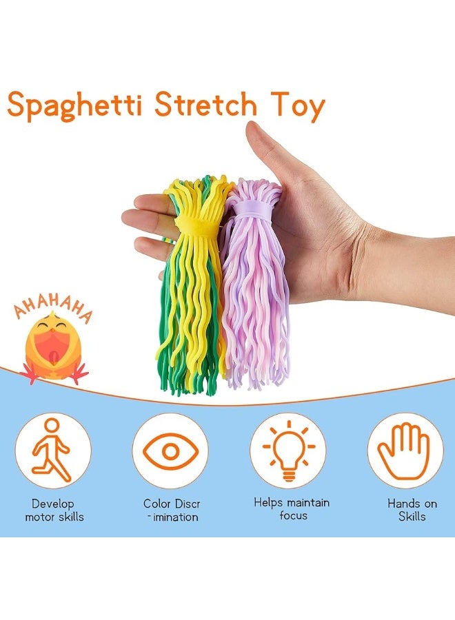 Aoriher 4 Pieces Spaghetti Stretch Toy Stretchy Spaghetti Ball Fidget Sensory String Toy Pasta Classroom Tool Early Childhood Education Toy Relieve Christmas Toy - Image 1