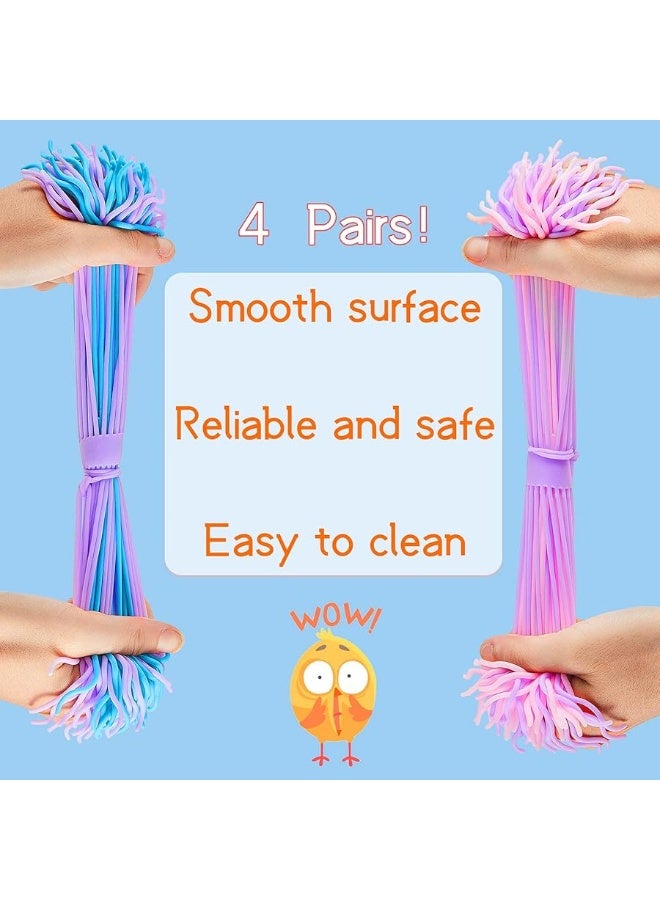 Aoriher 4 Pieces Spaghetti Stretch Toy Stretchy Spaghetti Ball Fidget Sensory String Toy Pasta Classroom Tool Early Childhood Education Toy Relieve Christmas Toy - Image 2