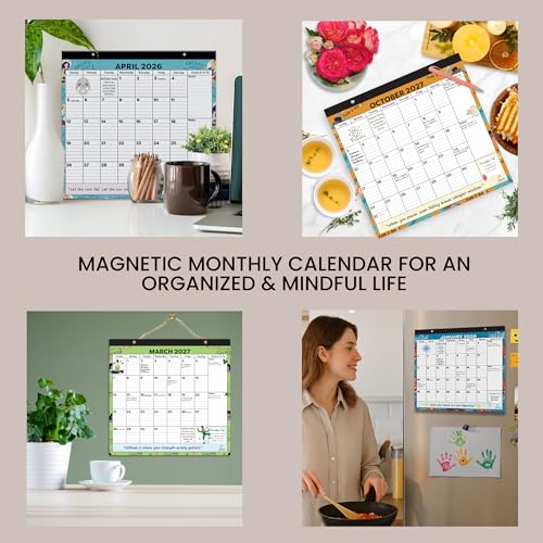 STRIVE ZEN 2026–2027 Magnetic Fridge Calendar – 24-Month Refrigerator Planner, Strong Magnets, Tear-Off Pages, Large Writing Blocks + Notes (January 2026–December 2027) - Image 4