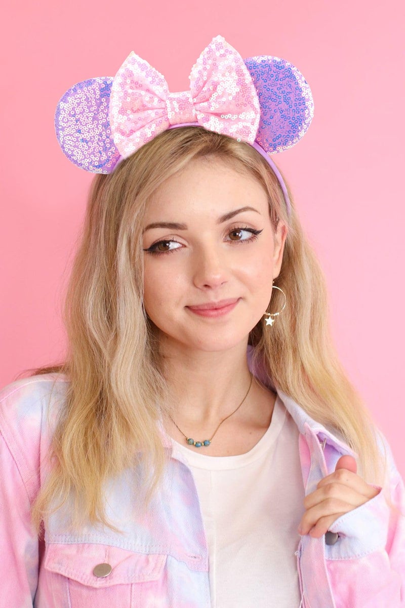 DRESHOW Mouse Ears Bow Headbands Minnie Ears Headband Glitter Party Decoration Cosplay Costume for Women - Image 2