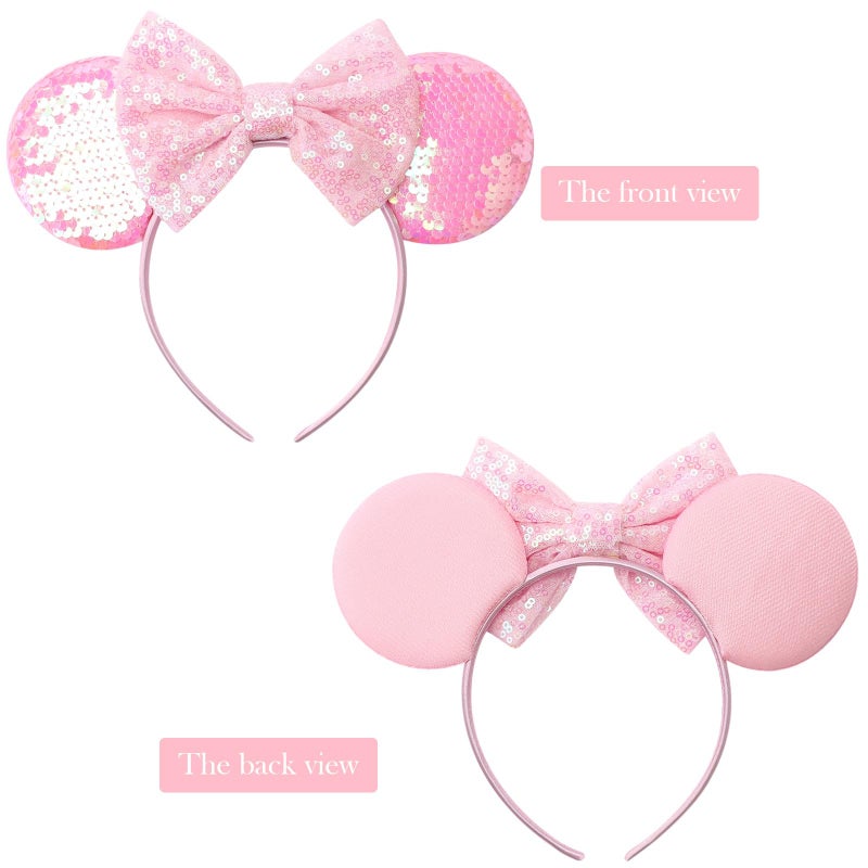 DRESHOW Mouse Ears Bow Headbands Minnie Ears Headband Glitter Party Decoration Cosplay Costume for Women - Image 4