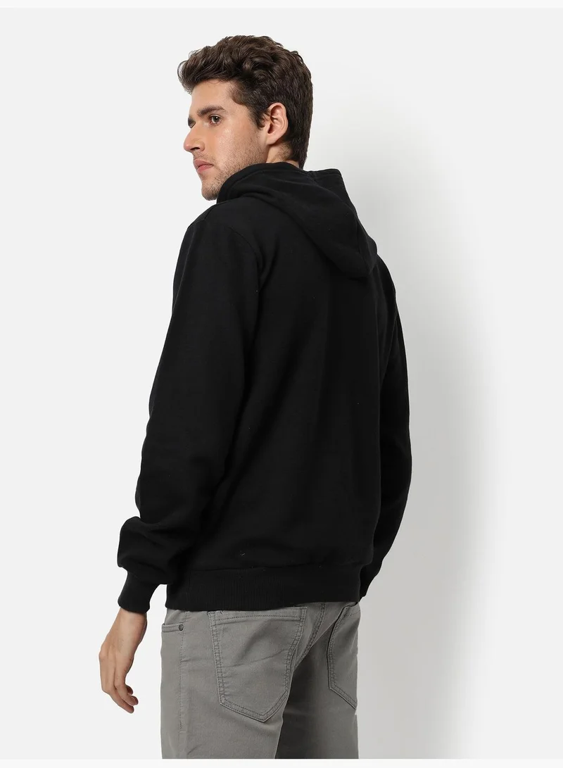 Campus Sutra Front Pocket Printed Hoodie