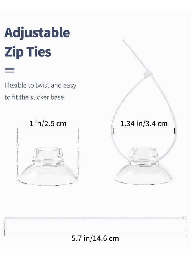 Pawfly 10 Pack Suction Cups with 20 Pieces Adjustable Zip Ties for Aquarium Fish Tank Binding Moss Shrimp Dodging Nest - Image 5