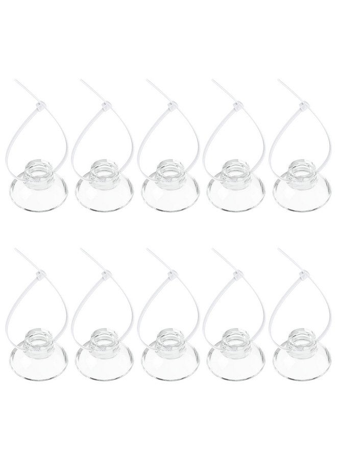 Pawfly 10 Pack Suction Cups with 20 Pieces Adjustable Zip Ties for Aquarium Fish Tank Binding Moss Shrimp Dodging Nest - Image 1