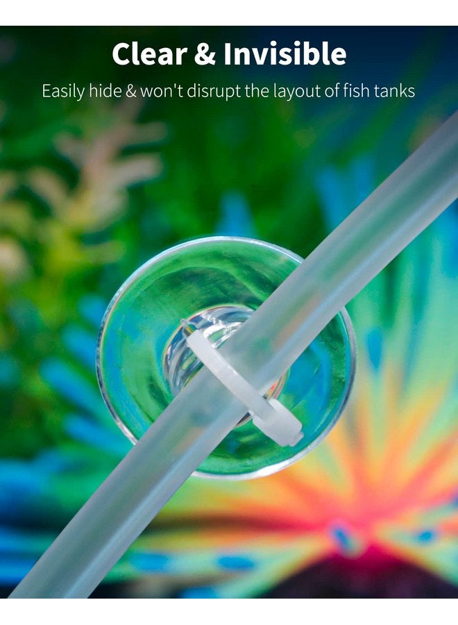 Pawfly 10 Pack Suction Cups with 20 Pieces Adjustable Zip Ties for Aquarium Fish Tank Binding Moss Shrimp Dodging Nest - Image 2