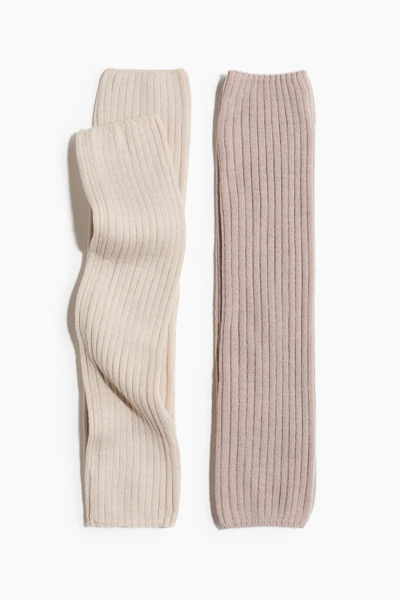 2-pack rib-knit leg warmers