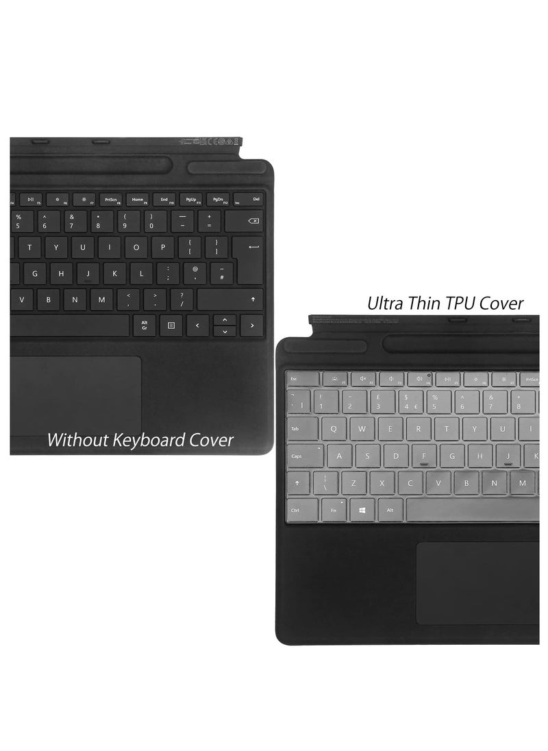 Keyboard Cover Protector for Microsoft 2024 Surface Pro (11th Edition Copilot+ PC)/ Pro 10/ Pro 9/ Pro 8/ Pro X, US English Layout, Ultra Thin Protective High Transparency TPU Keyboard Skin Film
