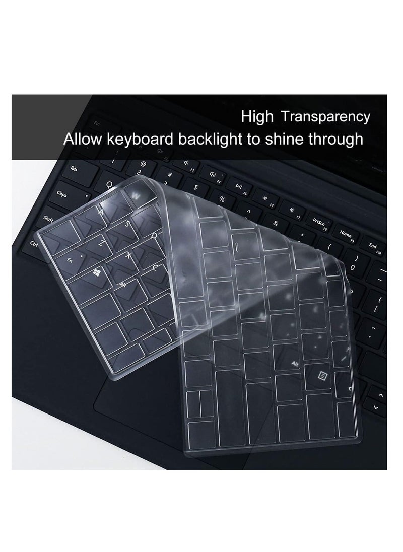 Keyboard Cover Protector for Microsoft 2024 Surface Pro (11th Edition Copilot+ PC)/ Pro 10/ Pro 9/ Pro 8/ Pro X, US English Layout, Ultra Thin Protective High Transparency TPU Keyboard Skin Film