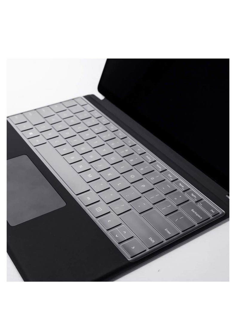 Keyboard Cover Protector for Microsoft 2024 Surface Pro (11th Edition Copilot+ PC)/ Pro 10/ Pro 9/ Pro 8/ Pro X, US English Layout, Ultra Thin Protective High Transparency TPU Keyboard Skin Film