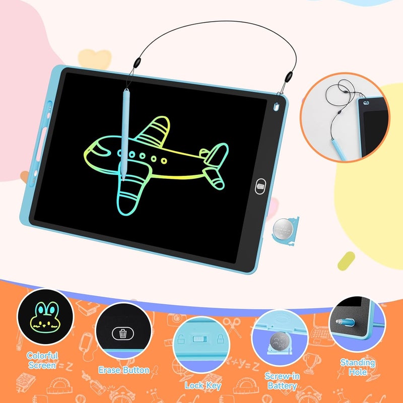 لوحة كتابة LCD بحجم 12 بوصة - عبوة من 2 - لوحات رسم قابلة للمسح وإعادة الاستخدام للأطفال والبالغين - Image 2