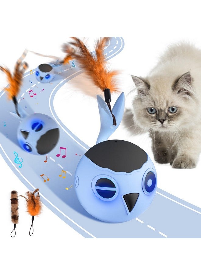 ORSDA Cat Toys, Interactive Cat Toy for Indoor Cats, Automatic Moving Ball Bird for Indoor Adult Cats Kitten Toys All Breeds, Fast Rolling Motion Activated Chirping Stimulating Light, 2 Feather Refill - Image 1