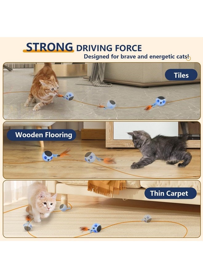 ORSDA Cat Toys, Interactive Cat Toy for Indoor Cats, Automatic Moving Ball Bird for Indoor Adult Cats Kitten Toys All Breeds, Fast Rolling Motion Activated Chirping Stimulating Light, 2 Feather Refill - Image 2