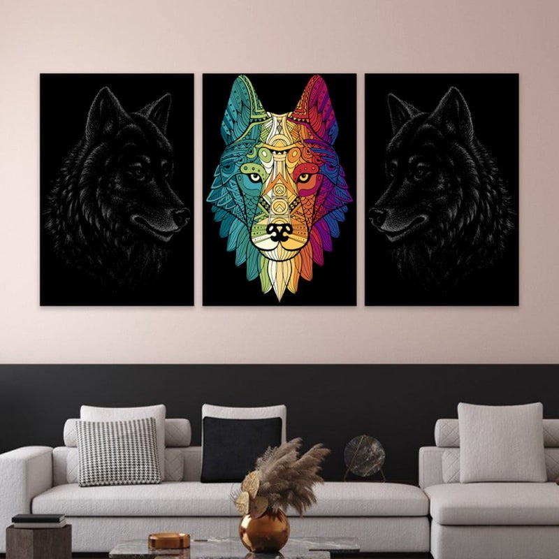 Marktna Three luxurious canvas prints with a modern design and a hollow frame, measuring (120×60), three pieces - Image 1