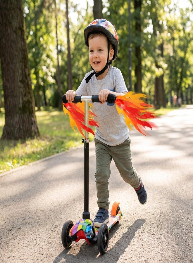 SHANGXING 2 Pcs Flame Kids Bicycle Streamers, 10 Inches Flame Bicycle Tassels for Boys Girls, Colorful Bike Handle Decoration Accessories for Bicycle Handlebar Scooter Grips - Image 5