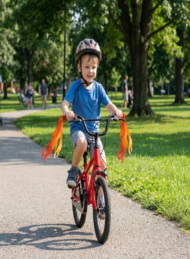 SHANGXING 2 Pcs Flame Kids Bicycle Streamers, 10 Inches Flame Bicycle Tassels for Boys Girls, Colorful Bike Handle Decoration Accessories for Bicycle Handlebar Scooter Grips - Image 4