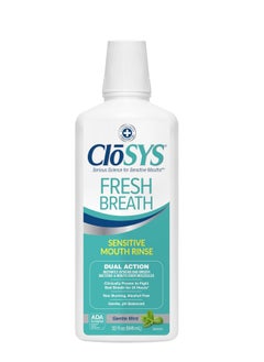 CloSYS CloSYS Sensitive Mouthwash, 32 Ounce, Gentle Mint, Alcohol Free, Dye Free, pH Balanced, Helps Soothe Mouth Sensitivity, Fights Bad Breath  - Image 1