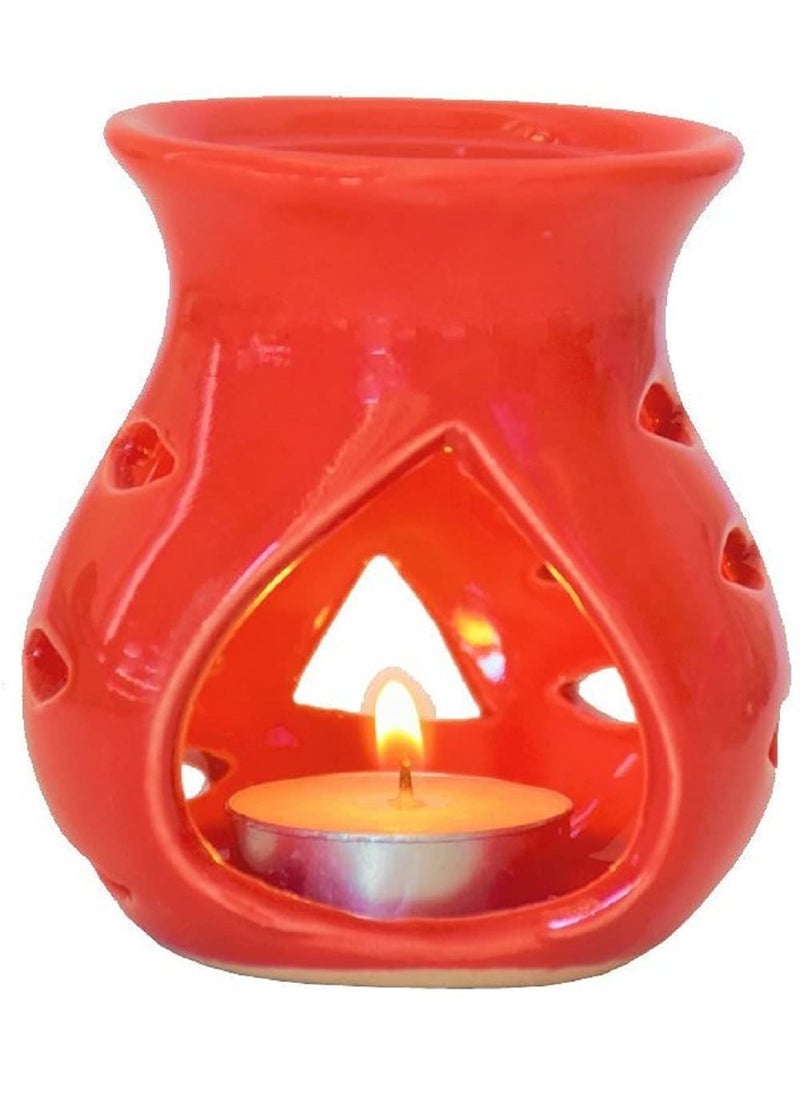 Mkd2 Rise Mkd2 Rise Ceramic Oil Diffuser Aroma Burner with Tealight Red Yellow Black Set of 3  - Image 2