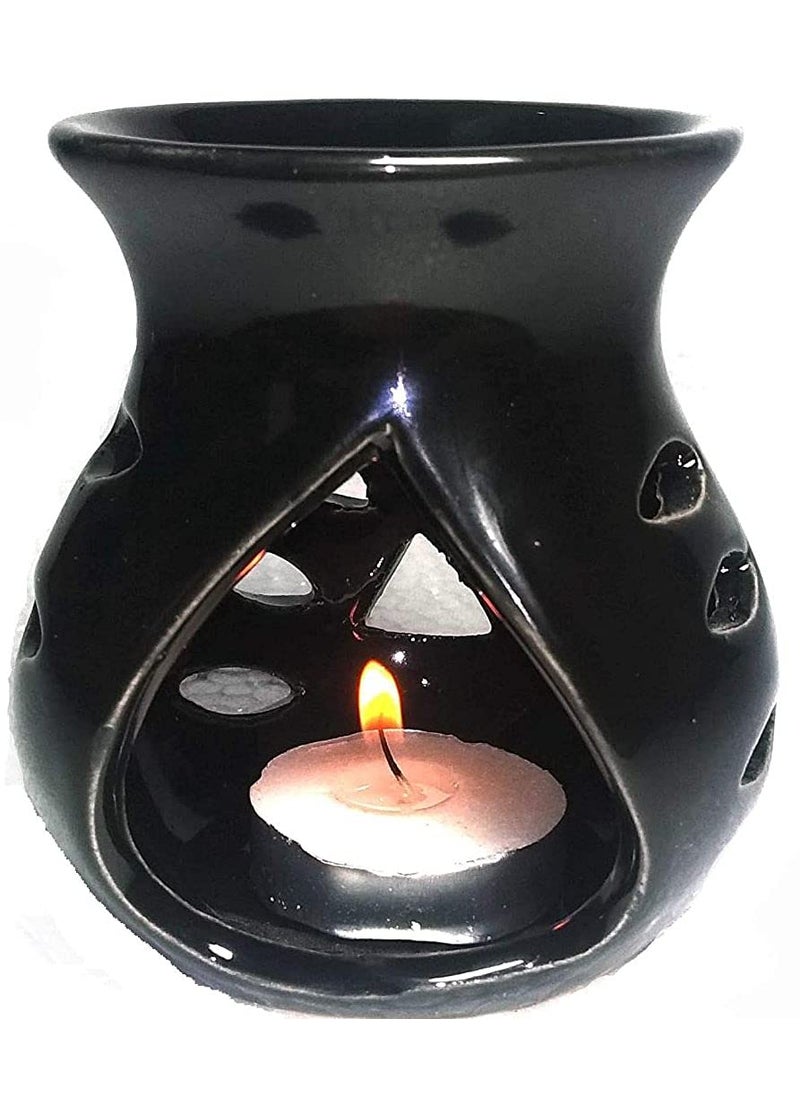 Mkd2 Rise Mkd2 Rise Ceramic Oil Diffuser Aroma Burner with Tealight Red Yellow Black Set of 3  - Image 4