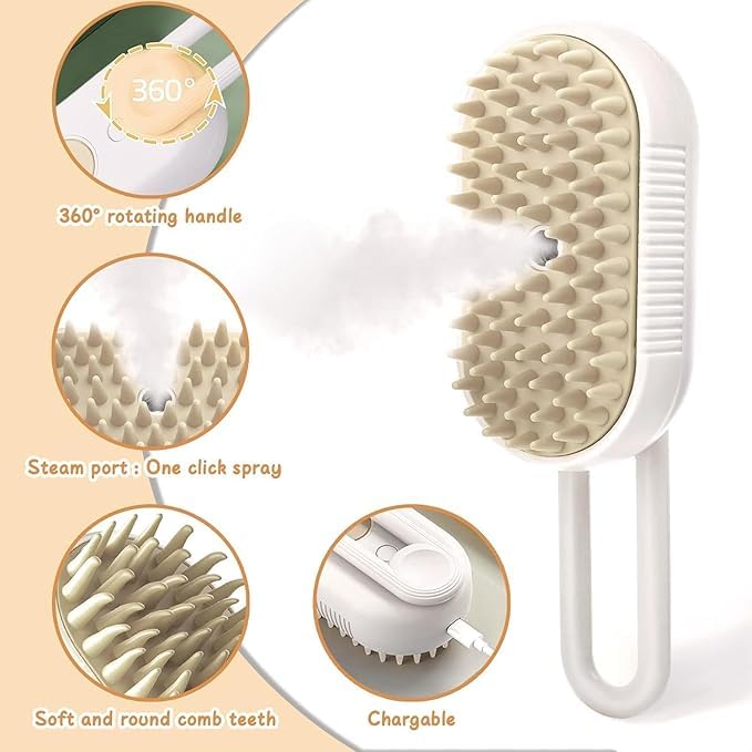 HATCHMATIC Steam Brush for pets, Grooming Brush for Cats and Dogs, pets Hair Brush, Steam Brush for Cats and Dogs, 3 In 1 Steamy Pets Brush, Dogs Steam Brush - Image 4
