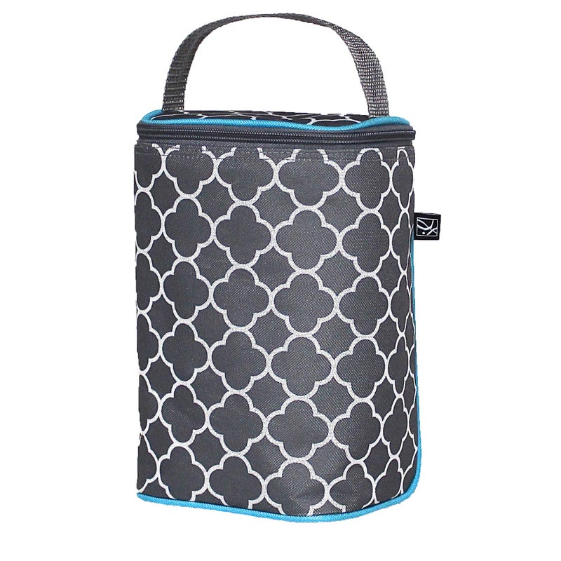 JL Childress JL Childress TwoCOOL Breastmilk Cooler Double Baby Bottle Food Bag Ice Pack Included Fits 24 Bottles Insulated Leak Proof Bottle Bag Breastmilk Cooler Bag for Travel GreyTealClover