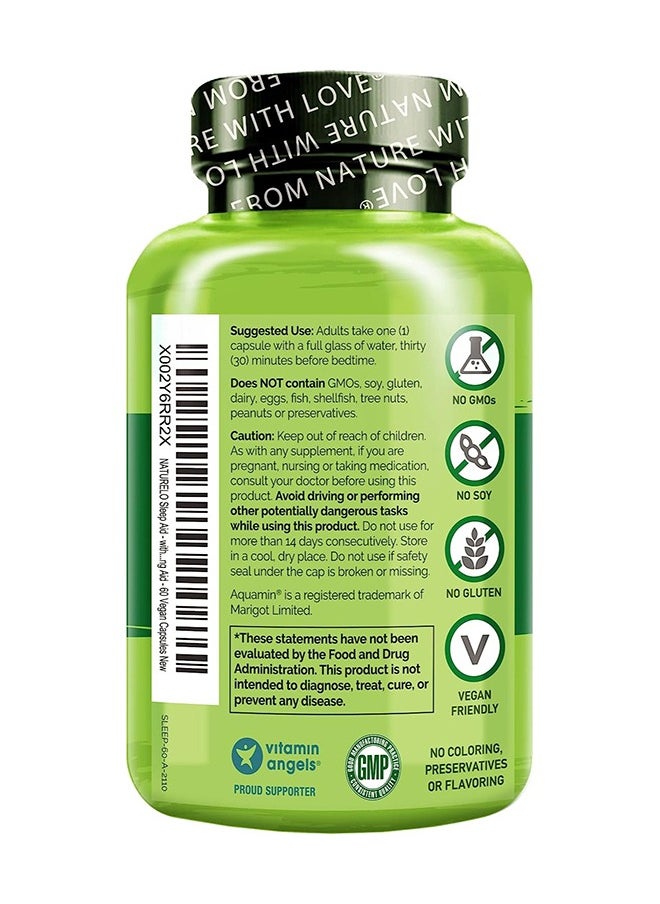 NATURELO - Sleep Formula With 6mg Melatonin Sleep Aid With Natural Valerian Chamomile & lemon Balm,For Occasional Sleep Support 60 Vegetarian Capsules - Image 1
