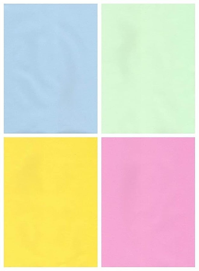 SEJASCOLLECTIONS | Set of 80 sheets | PREMIUM A4 Colors Papers 120 Gsm, Set of 4 Colors including Rose Pink, Sky Blue, Lemon Yellow And Mint Green color Sheets For Printing/Projects Art And Craft. - Image 1