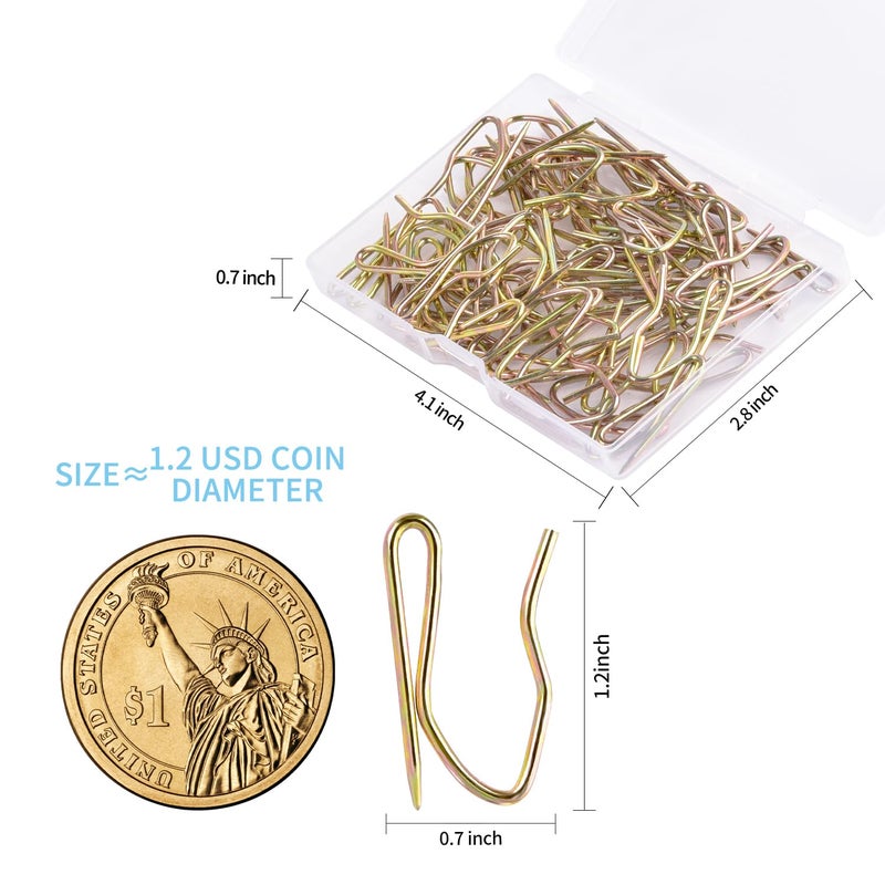 Sopito 1.2 Inches Curtain Hooks, Sopito 58pcs Metal Drapery Hooks and Pins for Door Window Shower Curtain, Copper - Image 2