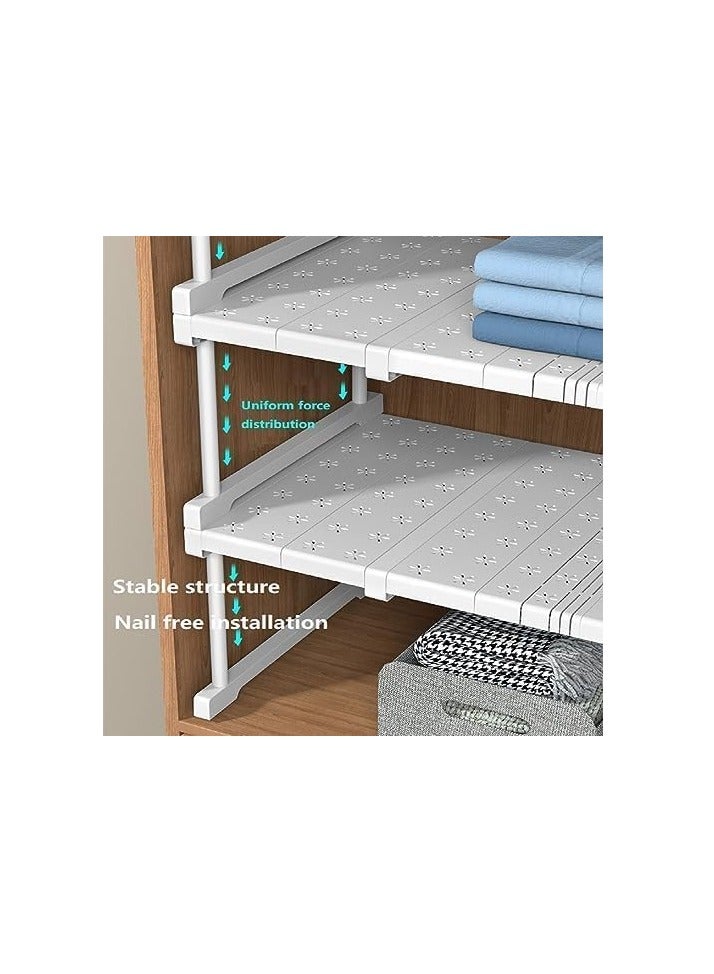 هاي هونور رفوف خزانة قابلة للطي ، قابل للتعديل طول الرفوف ، رفوف الأحذية ، والفرز تحت الماء ، ومساحات التخزين ، رفوف قابلة للطي ( 37-48 سم ، أبيض ، 2 ) للحمام والمطبخ وشرفة مرحاض . - Image 2
