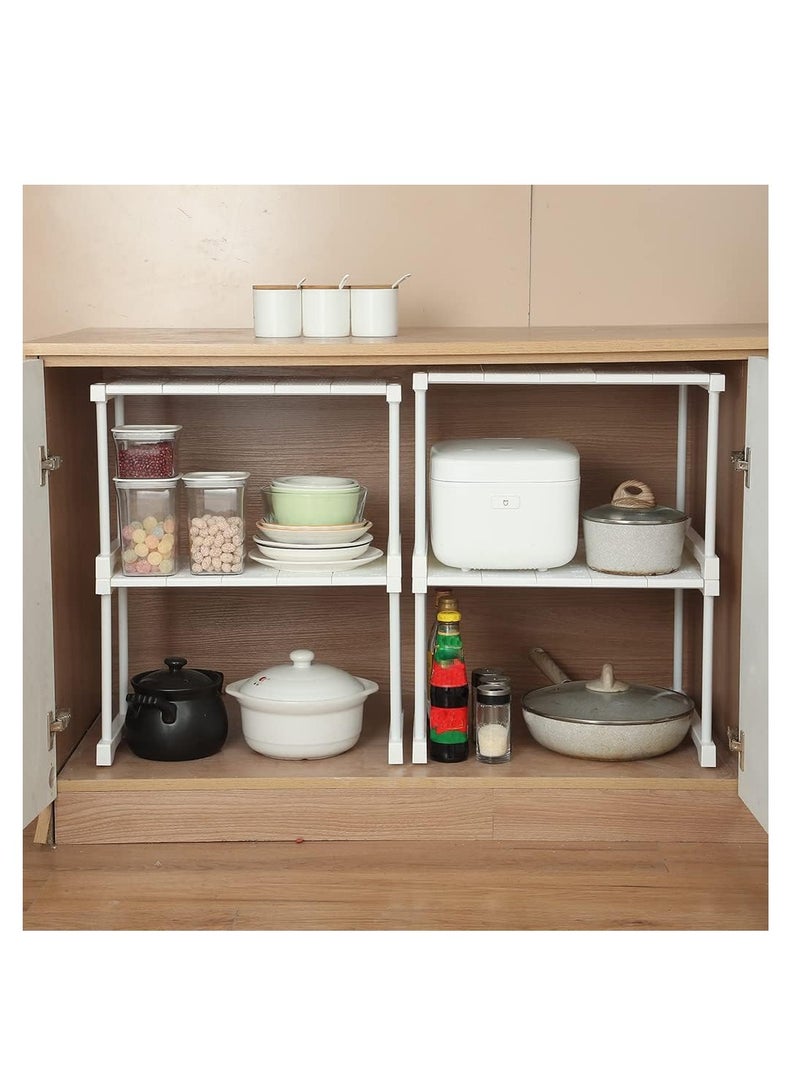 هاي هونور رفوف خزانة قابلة للطي ، قابل للتعديل طول الرفوف ، رفوف الأحذية ، والفرز تحت الماء ، ومساحات التخزين ، رفوف قابلة للطي ( 37-48 سم ، أبيض ، 2 ) للحمام والمطبخ وشرفة مرحاض . - Image 3