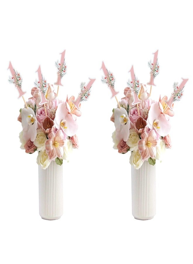 Ercadio 12 Pieces Fairy Flower Theme Party Centerpiece Decor 1st Fairy Flower Tabletop Decor Drink Stirrers Fairy Birthday Baby Shower Party Decor for Girls Elves Fairy Birthday Party Decor - Image 1