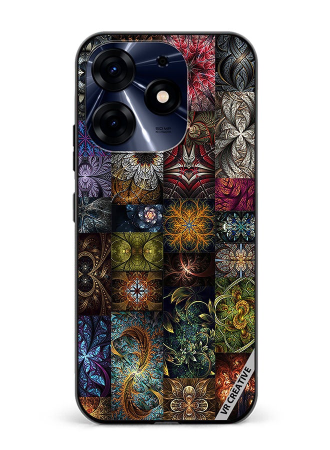 VR CREATIVE غطاء حماية لتكنو سبارك 10 برو 30 قطع مذهلة من تصميم فن الفراكتال الخوارزمي متعدد الألوان - Image 1