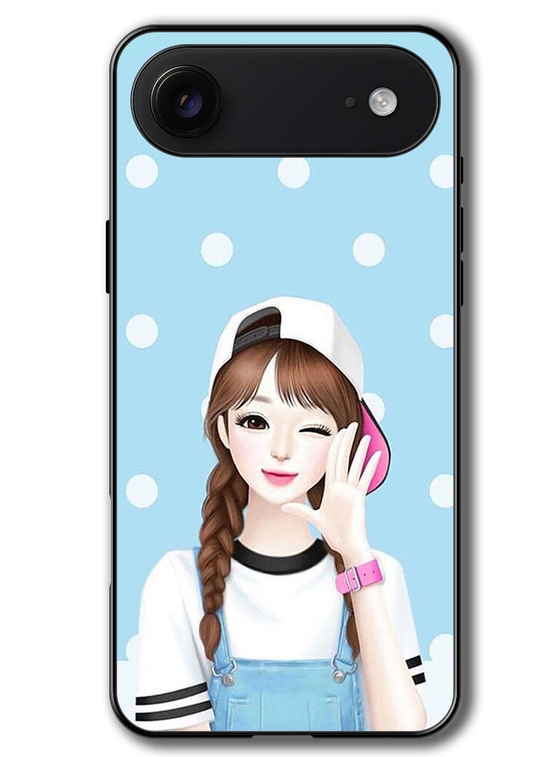 Theodor Case Compatible with Apple iPhone 17 Air 6.5 Inch Protection Shockproof Bumper Cover Girl Wear Cap - Image 1