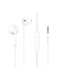 Wired Earphones for Apple Huawei Xiaomi White round head bare metal [dual channel-high quality]