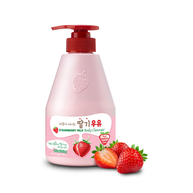 Kwailnara Strawberry Milk Body Wash â€“ Korean Body Cleanser with Strawberry Extract for Hydrated, Smooth Skin, 560 g / 19.75 oz. - Image 1