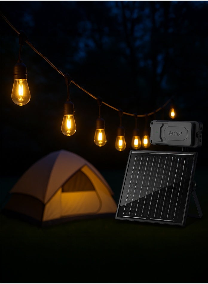 Solar string light 260x160x70mm warm white USB assisted charging outdoor hanging bulb decorative lighting for garden patio camping energy saving - Image 1