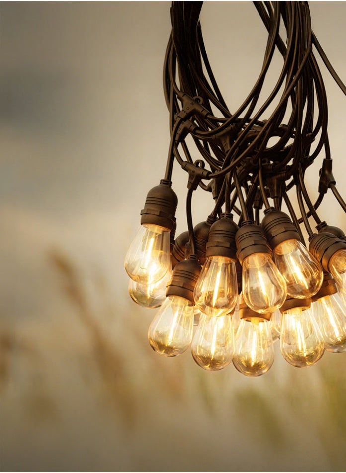 Solar string light 260x160x70mm warm white USB assisted charging outdoor hanging bulb decorative lighting for garden patio camping energy saving - Image 3