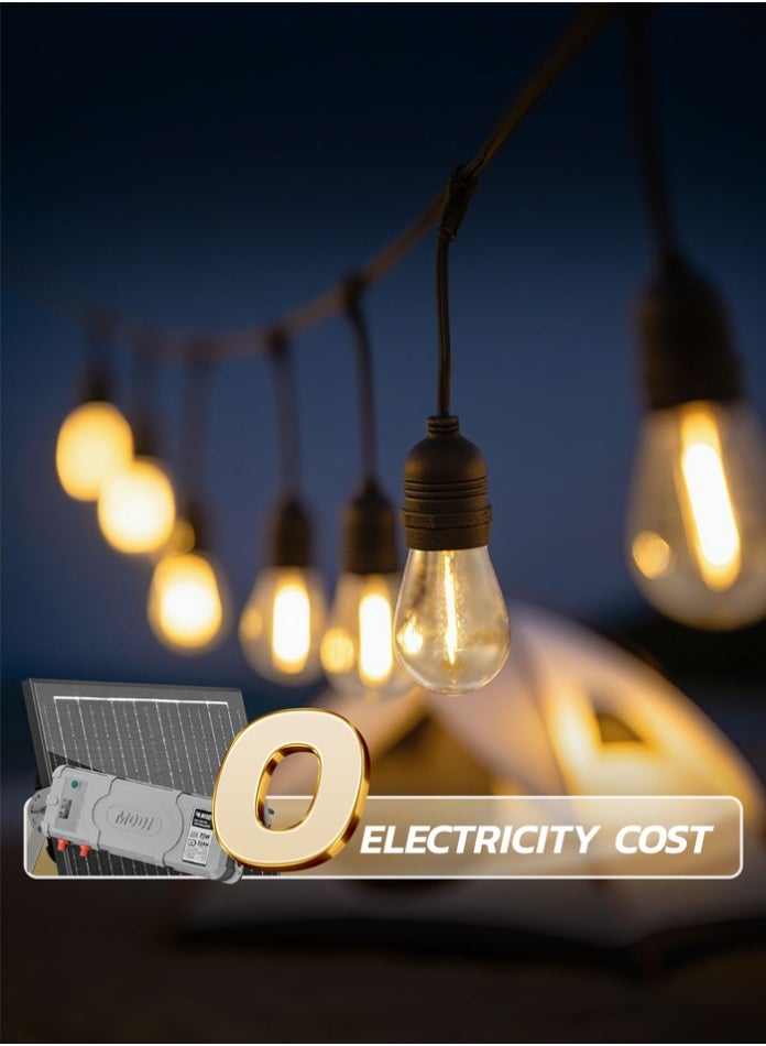 Solar string light 260x160x70mm warm white USB assisted charging outdoor hanging bulb decorative lighting for garden patio camping energy saving - Image 5