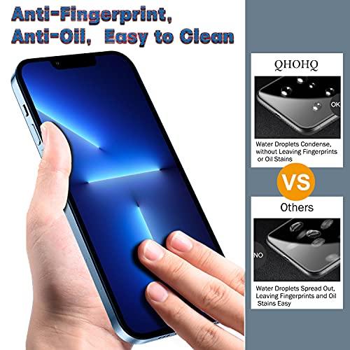 QHOHQ 3 Pack Screen Protector for iPhone 13 Pro Max 6.7" with 3 Pack Tempered Glass Camera Lens Protector, Ultra HD, 9H Hardness, Scratch Resistant, Easy Install - Case Friendly - Image 3