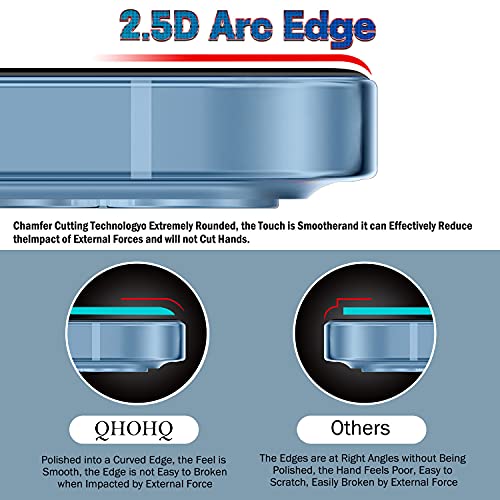 QHOHQ 3 Pack Screen Protector for iPhone 13 Pro Max 6.7" with 3 Pack Tempered Glass Camera Lens Protector, Ultra HD, 9H Hardness, Scratch Resistant, Easy Install - Case Friendly - Image 4