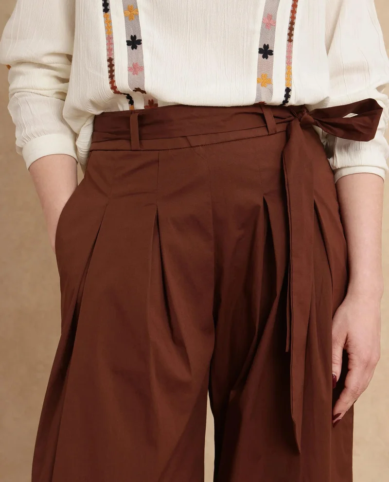 ريريزم Women's Flared Trouser With Fabric Belt