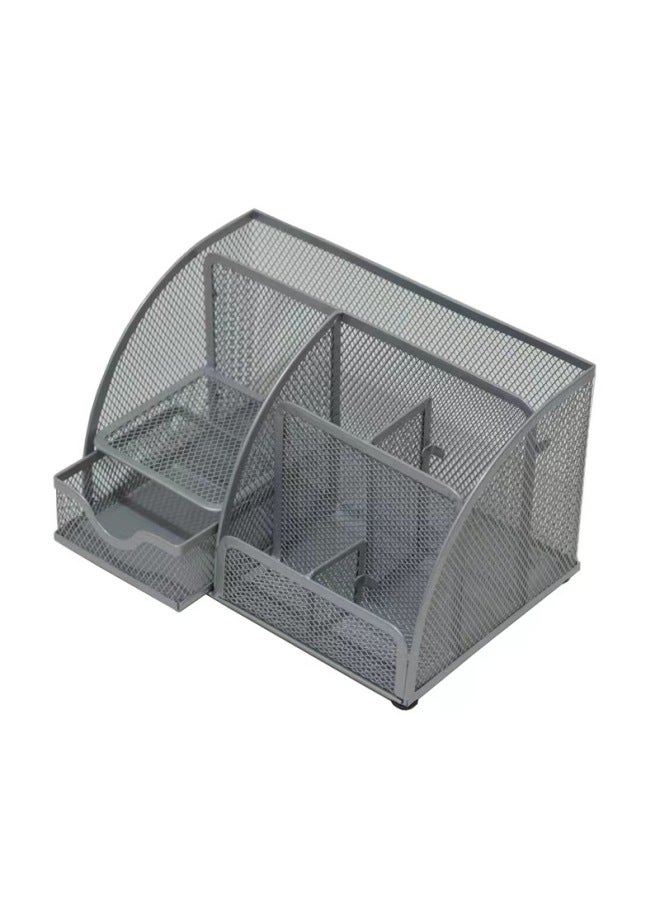 pincai Multi-grid Metal Creative Pen Holder Pen Barrel Multi-functional Office Stationery Storage Drawer Desktop Storage Box - Image 1
