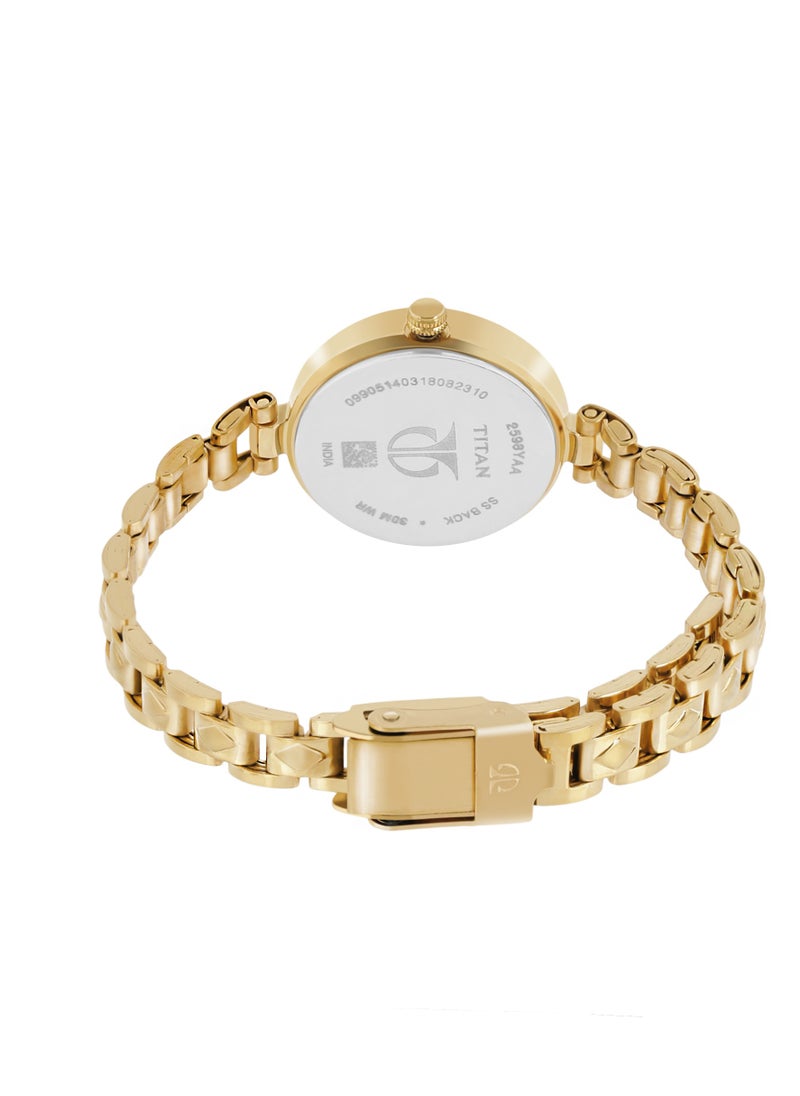 TITAN - Titan Quartz Analog Champagne Dial Stainless Steel Strap Watch for Women - Image 1