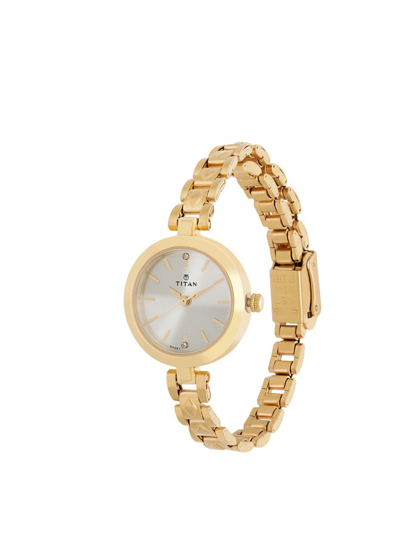 TITAN - Titan Quartz Analog Champagne Dial Stainless Steel Strap Watch for Women - Image 1