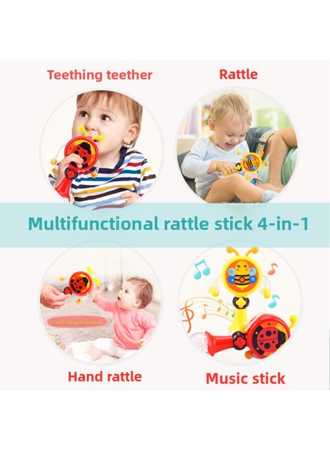 Rattle Baby Toy 3-12 Six Months Hand-held Bite Music 0-1 Year Old Baby Puzzle 5-6 Boys And Girls-Color:Rattle 【Caterpillar】 Green - Image 3