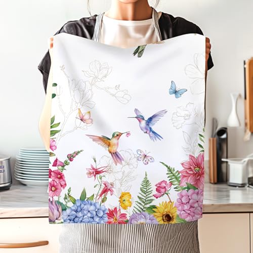 Arquiel Spring Summer Bird Floral Tea Towels, Cotton Kitchen Towel 18.9 × 27.5 inch, Quick Drying Dish Cloth for Party Anniversary Holiday Decoration, Housewarming Gifts for Mom - Image 5