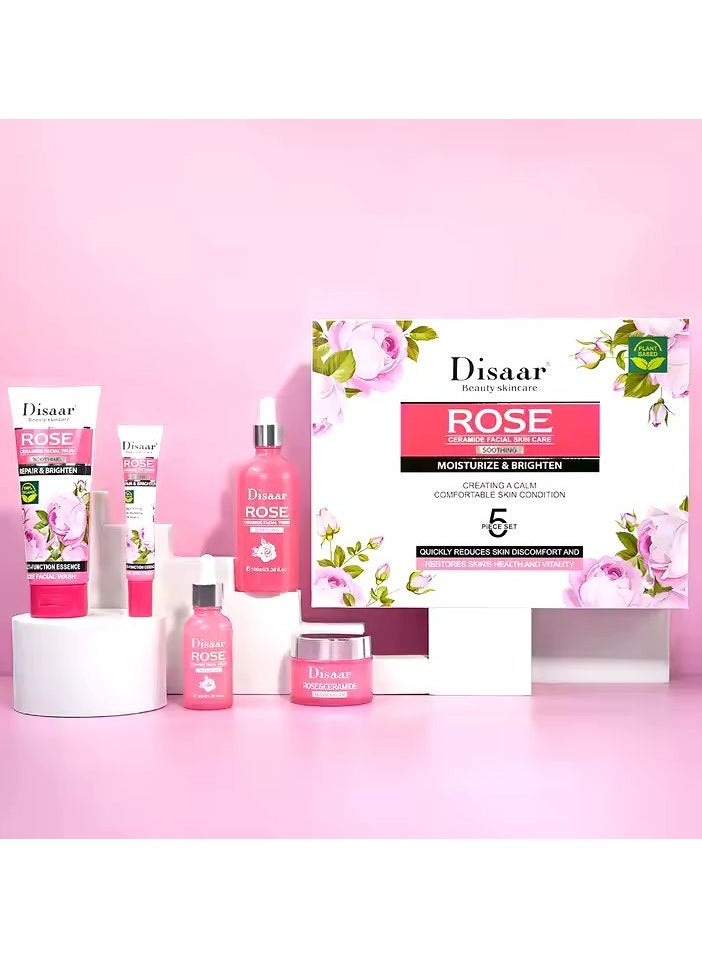 ديسار مجموعة مهدئة للعناية ببشرة الوجه بالورد والسيراميد مكونة من 5 قطع - Image 5