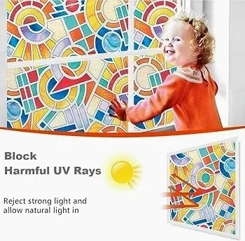 ستايل Glass Foil Film Japanese Technology Static Stained Glass 3dxc /width: 46CMX 1 mt -Toto2